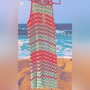 NWT C&C California Chevron Sz M Knit dress Vacation Beachside swim coverup